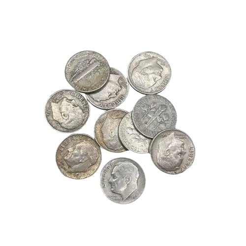 FLASH SALE 90 Silver Mixed Dimes Minot Coin