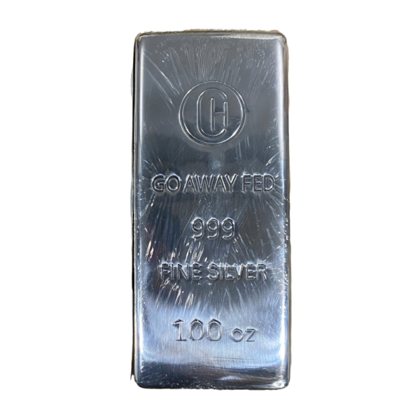 100 oz Silver Coinhuskers GO AWAY FED Bar