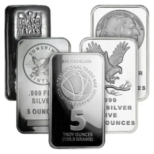 5 oz Secondary Silver Bar or Round
