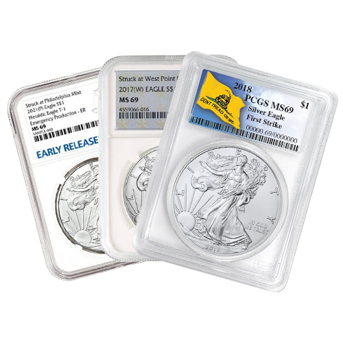 MS 69 1 oz American Silver Eagle- Various Years