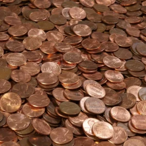 Roll of 50 copper US cents (1982 and earlier)