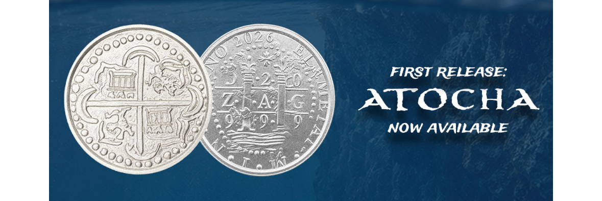 20 oz Silver Atocha Shipwreck Themed Silver In Treasure Chest